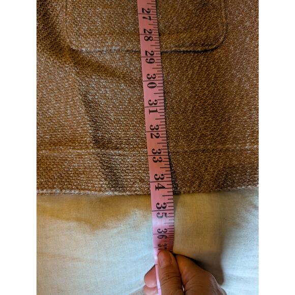 LANDS END Women's Brown Heathered Open Front Cardigan 2X Cotton Blend Pockets - Picture 7 of 8